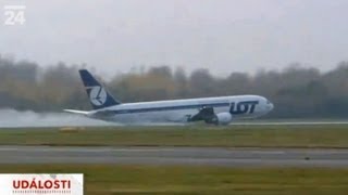 Emergency landing  LOT at Warsaw Airport  Boeing 767 [upl. by Adyam]