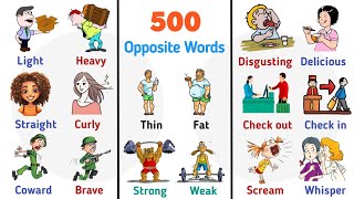 500 Opposite Words ⭐Opposite Words in English  Antonyms And Synonyms Vocabularies With Pictures [upl. by Nohtahoj]