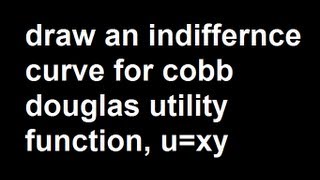 Draw an indiffernce curve for cobb douglas utility function uxy [upl. by Salzhauer561]