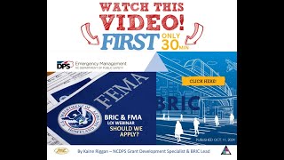 NCDPS 2024 BRIC amp FMA LOI WEBINAR NEW DEADLINE DEC 20 [upl. by Naugal]