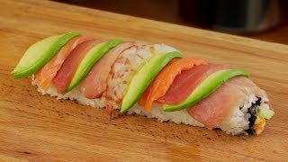 Rainbow Sushi Roll Recipe [upl. by Orteip]