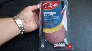 i Lidl Dulano Peppered salami Салями с перцем Англия buy in UK England 20191010 [upl. by Lawler37]