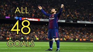 Lionel Messi ● All 48 Goals in 201718 ● Golden Boot Winner [upl. by Anekam]