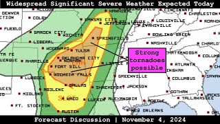 Forecast Discussion  November 4 2024  Widespread Significant Severe Weather Expected Today [upl. by Rehtse]