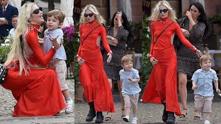 Elon Musk amp Ex Grimes Spotted Vacationing In Portofino With Their Child X amp His Son Saxon [upl. by Tracee]