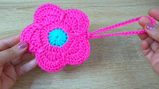 ¡¡Nueva Tendencia 😮 de llavero Flor a crochet [upl. by Donadee]