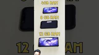 4GB versus 8GB RAM vs 12gb Ram versusfreefire trending shortvideo comment freefairlover1 [upl. by Retla523]