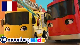 Buster et le camion de pompiers  Go Buster  Vidéos Pour Enfants  Moonbug en Français [upl. by Salot]