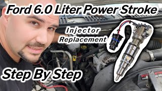 Powerstroke 60 liter Fuel Injector replacement  StepbyStep guide diesel powerstroke injector [upl. by Muhcon657]