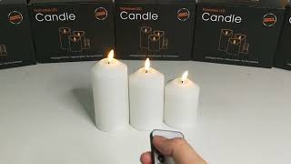 White flameless led paraffin wax candle [upl. by Sellma674]