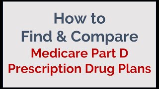 How to Find amp Compare Medicare Part D  Prescription Drug Plans [upl. by Mauldon381]