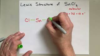 Lewis Structure of SnCl2 tin II chloride [upl. by Jutta]