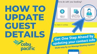 How To Update Guest Details l Cebupacific [upl. by Lenor]