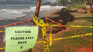 Waves amp storms cause severe erosion at South Maui beaches [upl. by Illac]