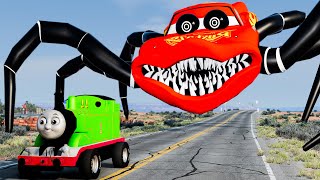 Lightning McQueen Head Eater VS Thomas The Train Escape From The HEAD EATER  Beamng Drive 10 [upl. by Nadya]