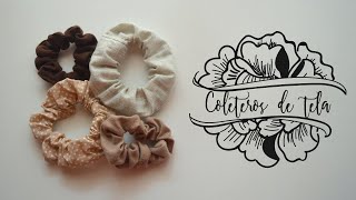 DIY CÓMO HACER UN COLETERO DE TELA EN 3 MINUTOS SCRUNCHIES Muy Fácil  LaMaletadeRayas [upl. by Nunes]