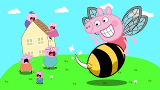 Peppa joins the game quotGiant Bee Transformationquot  Peppa Pig Funny Animation [upl. by Adnoval]