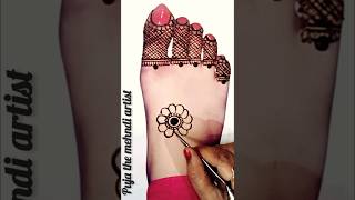 Pair ki mehandi designeasy bridal feet mehndi designmehndi Designs youtubeshorts trending [upl. by Arlan463]