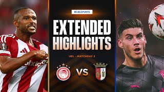 Olympiacos vs Braga Extended Highlights  UEL League Phase MD 2  CBS Sports Golazo  Europe [upl. by Ambrosius641]