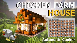 Minecraft Aesthetic  How to Build Chicken Farm House  Tutorial [upl. by Ellak]