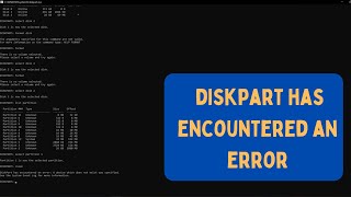 How to Fix Diskpart Has Encountered An Error On Windows 11 [upl. by Heti173]