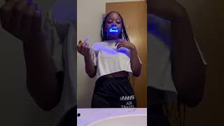 I only did 1 day of teeth whitening 🤦🏾‍♀️  Full vid soon  teeth teethwhitening vlog shorts [upl. by Biddy506]