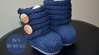 KNITTING TUTORIAL  BABY UGGs PART 3 [upl. by Rebane]