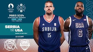 Serbia vs USA Live scoreStats I Mens Olympic Basketball Tournament Paris 2024 [upl. by Nickles55]