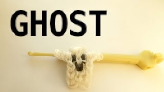 Rainbow Loom Halloween Charms  Ghost  Loom Bands Tutorial [upl. by Issiah]