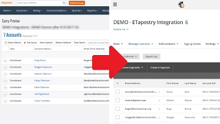 Demo eTapestry MailChimp Integration [upl. by Hamforrd21]