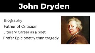 John Dryden Biography  John Dryden as a Poet [upl. by Hershell149]