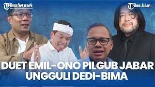 SURVEY PILGUB JABAR RidwanKamilOno Surono 567 Ungguli Dedi MulyadiBima Arya amp HaruIlham [upl. by Petigny]