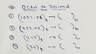 Octal to Decimal Conversion in hindi  Number System 2023 [upl. by Dami]