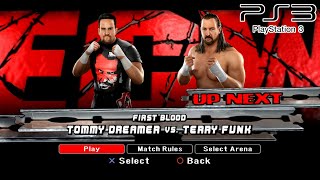 WWE SmackDown VS Raw 2008 PS3  Tommy Dreamer VS Terry Funk  First Blood 2KmClassic [upl. by Hagep]