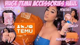 HUGE TEMU ACCESSORIES HAUL  40 items  my melody items stationary makeup jewelry amp more [upl. by Maddox]