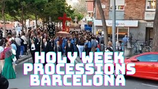 Barcelona Easter Tradition Processions Spain 🇪🇸 semana santa The Holy Week Part2 [upl. by Driscoll536]