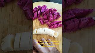 Simple weight loss ஸ்மூத்தி Healthy Dragon Fruit Strawberry Banana amp Milk Smoothies weightloss [upl. by Aserahs]