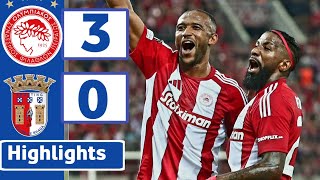 OLYMPIACOS VS SPORTING BRAGA  3 0   HIGHLIGHTS  UEFA EUROPA LEAGUE [upl. by Wallache]