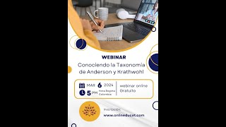 Webinar conociendo la Taxonomía de Anderson y Krathwohl [upl. by Ahseryt]