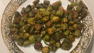 Dry ladyfingers recipe bhindi masala okra masala sukhi dry bhindi recipe eggless vegetarian okra [upl. by Pass]