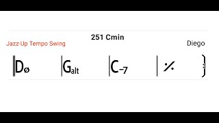 C minor 251 backing track 200bpm real instruments [upl. by Attevroc]