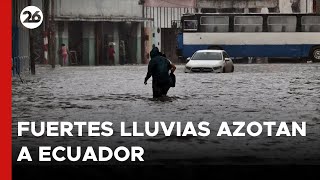 Fuertes lluvias azotan Ecuador dejando al menos 5 muertos [upl. by Attelahs926]