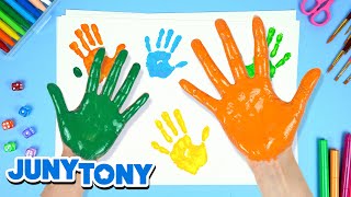 Fun with Handprints  Finger Painting for Kids  Art Play  Preschool Songs  JunyTony [upl. by Hershel556]