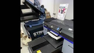 Making DirectToGarment printing with Epson SureColor SCF2130 [upl. by Dorrej]