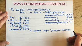 De te betalen belasting berekenen van box 1 en box 3 economiematerialen [upl. by Serdna765]