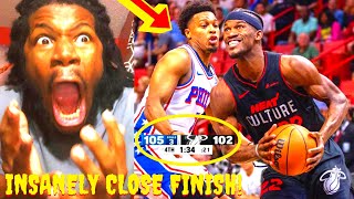 SUPER INTENSE LAST MINUTE 76ERS VS HEAT REACTION 2024 76ERS VS HEAT HIGHLIGHTS REACTION 2024 [upl. by Bithia585]