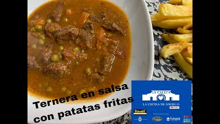 Ternera en salsa con patatas fritas [upl. by Keever]