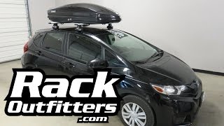 Honda Fit with Thule 634B Sonic Roof Top Cargo Box Luggage Carrier [upl. by Nnyw]