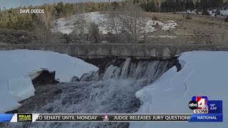 A crack found in Panguitch Lake dam causes closure of Utah highway [upl. by Harrod]