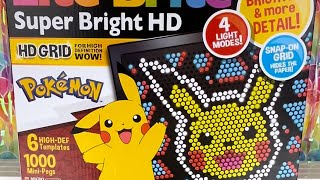 Lite Brite Super Bright HD POKÉMON Edition Full unboxing and play LiteBritePokemon PokemonLB24 [upl. by Kakalina]